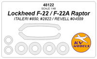 Lockheed F-22 / F-22A Raptor (ITALERI #850, #2822 / REVELL #04559) + wheels masks - Image 1