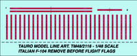Italian F-104 Remove Before Flight Flags