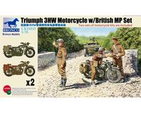 British Triumph 3HW Motorcycle with British Military Police (2 pieces) - Image 1