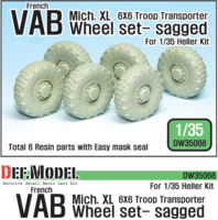 French VAB Sagged Wheel set 1-Mich. XL (for Heller 1/35 6 wheel included) - Image 1